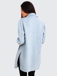 Ex-Boyfriend Wool Blend Oversized Jacket - Light Blue