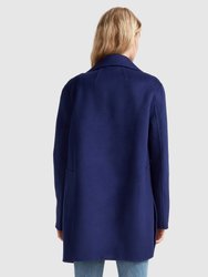 Ex-Boyfriend  Wool Blend Oversized Jacket - Midnight Blue
