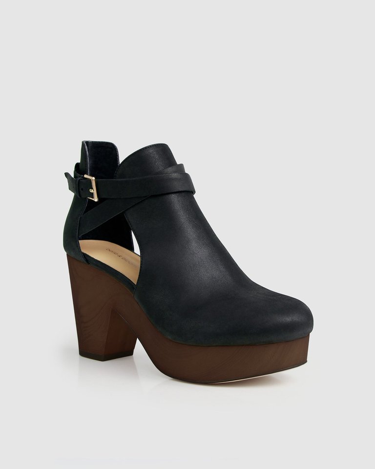 Fearless Clog Ankle Boot - Black/Chocolate - Black/Chocolate
