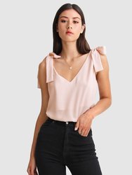 Feel For You V-Neck Top - Blush