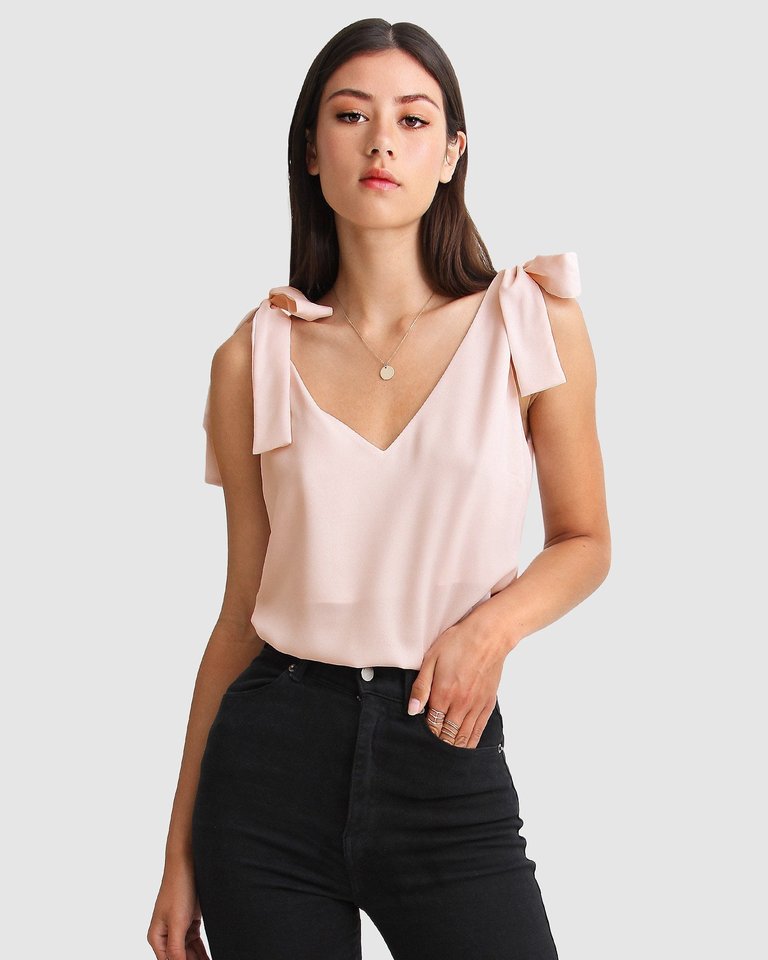 Feel For You V-Neck Top - Blush