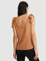 Feel For You V-Neck Top -  Camel