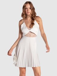 Feel It Still Lace Trim Mini Dress - White