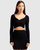 Forget Me Not Knit Crop - Black