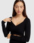 Forget Me Not Knit Crop - Black