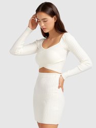 Forget Me Not Knit Crop - Cream