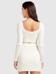 Forget Me Not Knit Crop - Cream