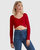 Forget Me Not Knit Crop - Red - Red