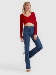 Forget Me Not Knit Crop - Red