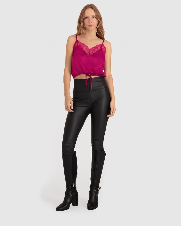 Friday Nights Lace Cami - Fuchsia