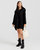 Heavy Hearted Detachable Hooded Coat - Black