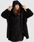 Heavy Hearted Detachable Hooded Coat - Black