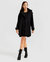 Heavy Hearted Detachable Hooded Coat - Black