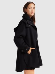 Heavy Hearted Detachable Hooded Coat - Black