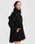 Heavy Hearted Detachable Hooded Coat - Black