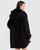 Heavy Hearted Detachable Hooded Coat - Black