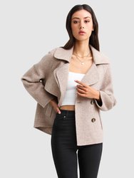 I'm Yours Wool Blend Peacoat - Beige - Beige