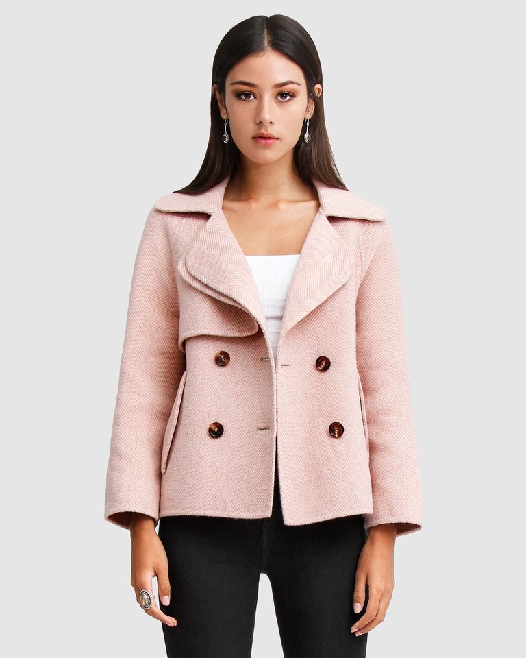 I'm Yours Wool Blend Peacoat - Blush - Blush