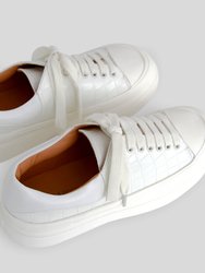 Just A Dream Croc Leather Sneaker - White