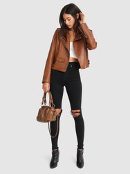 Just Friends Leather Jacket - Brown