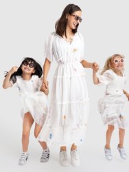 La Fille Tiered Dress - White