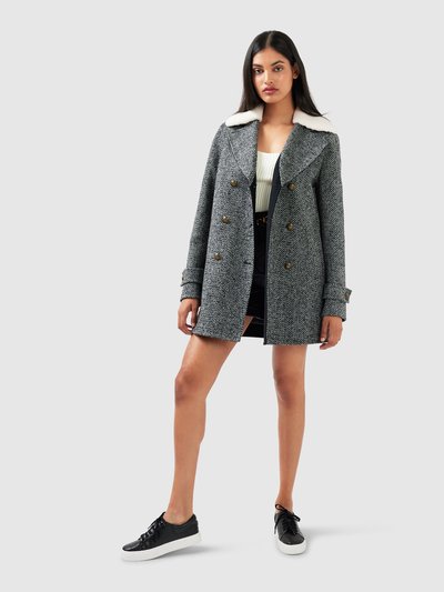 Belle & Bloom Liberty Sherpa Collar Wool Blend Coat - Charcoal product