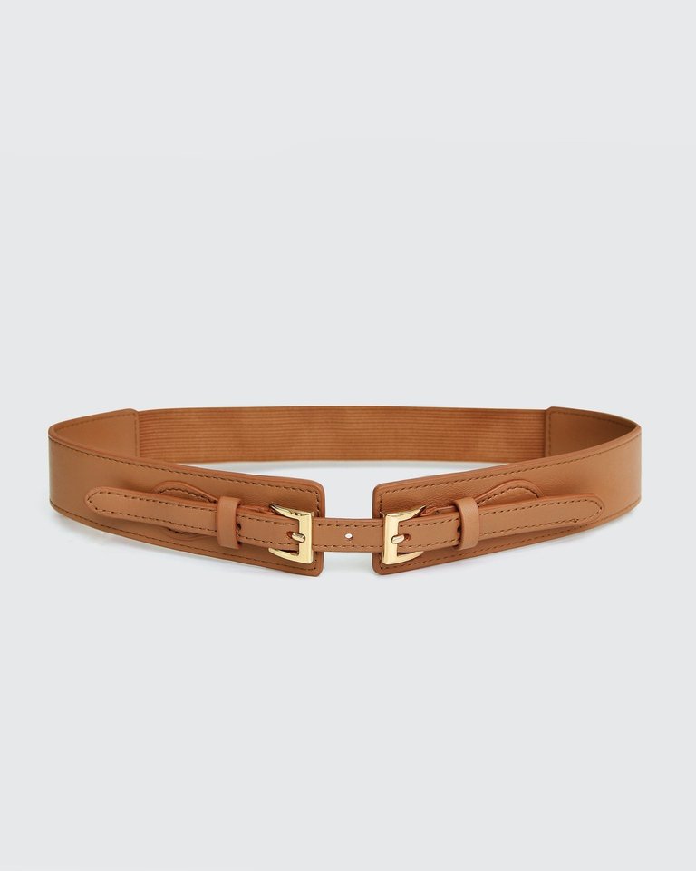 London Fog Leather Waist Belt - Brown - Brown