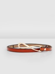 London Mood Leather Tie Belt - Brown