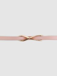London Mood Leather Tie Belt - Pink