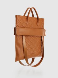 Lost Lovers Quilted Leather Tote - Camel