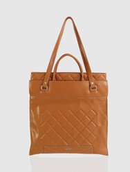 Lost Lovers Quilted Leather Tote - Camel