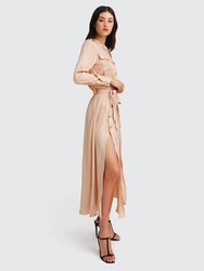 Lover To Lover Maxi Shirt Dress - Champagne