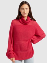 Nevermind Sheer Panelled Knit Sweater - Watermelon