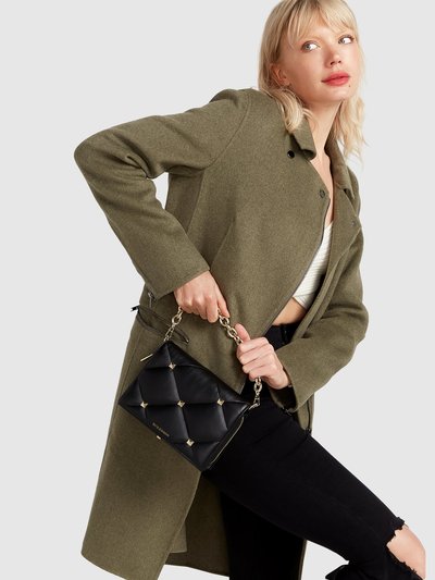 Belle & Bloom New Fit Last Chance Wool Blend Moto Coat - Army Green product