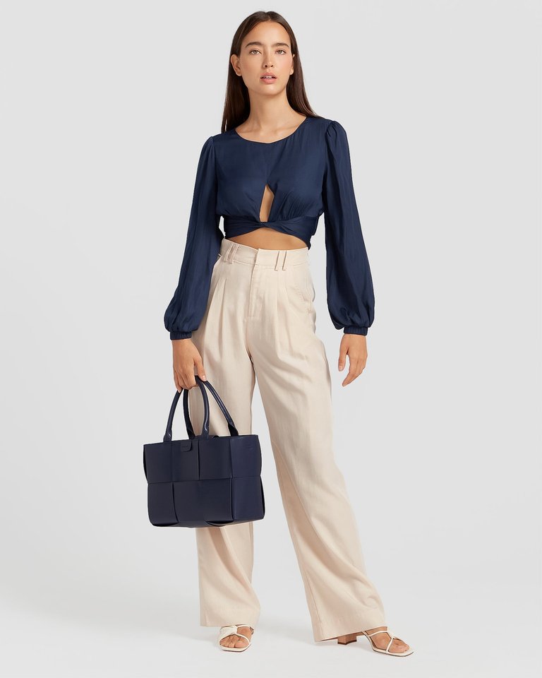 No Way Home Cropped Top - Navy FINAL SALE - Navy