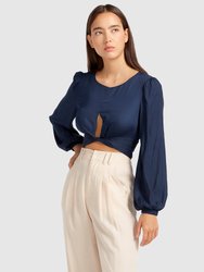 No Way Home Cropped Top - Navy FINAL SALE