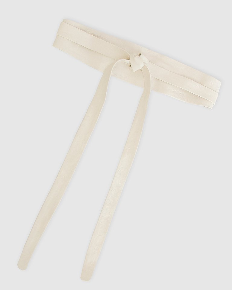 Odyssey Soft Wrap Leather Belt - Cream - Cream