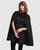 On My Mind Wool Blend Cape Coat - Black