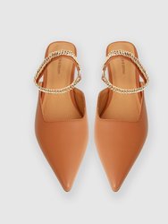 On The Go Leather Flat - Camel