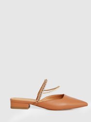 On The Go Leather Flat - Camel - Camel