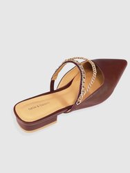On The Go Leather Flat - Chocolate