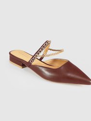 On The Go Leather Flat - Chocolate
