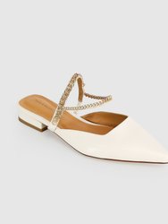 On The Go Leather Flat - Cream