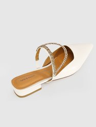 On The Go Leather Flat - Cream