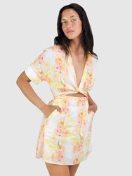 Open Arms Cut Out Dress - Floral Bouquet