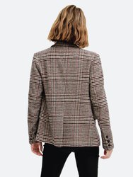 Piccadilly Wool Blend Plaid Blazer - Oat