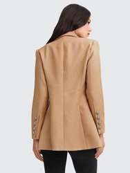 Princess Polina Textured Weave Blazer - Camel