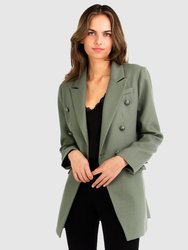 Princess Polina Textured Weave Blazer - Military - Military