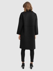 Publisher Double-Breasted Wool Blend Coat - Black