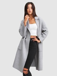 Publisher Double-Breasted Wool Blend Coat - Grey Marle - Grey Marle